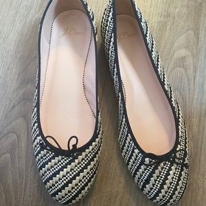 J crew raffia flat